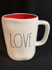 Rae Dunn LOVE YOU ❤️Coffee Tea Cocoa Mug w/Red Inside Artisan Collection Magenta