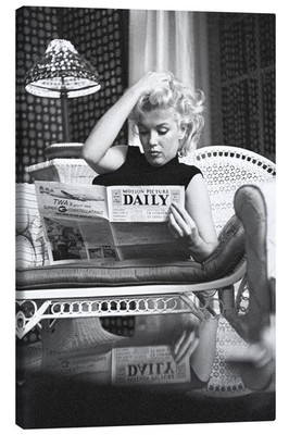 Leinwandbild Marilyn Monroe Zeitung lesend - Celebrity Collection
