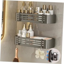 Suction Cup Shower Caddy,2 Pack No-Drilling Removable Shower Shelves rectangle