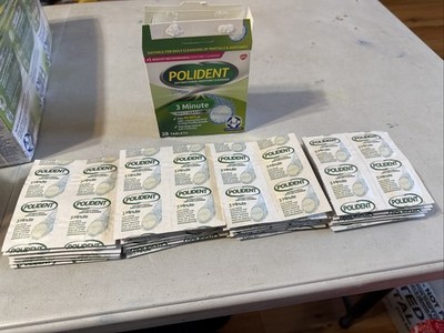 Polident (112 Tabs) 3 Minute Denture Tablets 28 Tabs Ea EXP 2/27 No Box