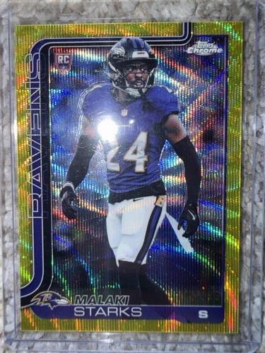 2025 Topps Chrome - Rookies Malaki Starks #347 Yellow Wave Refractor /275 (RC)