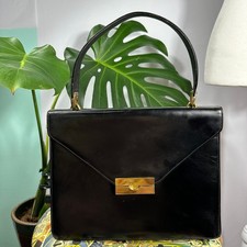 Vintage 60s Patent Leather Frame Handbag Bras...