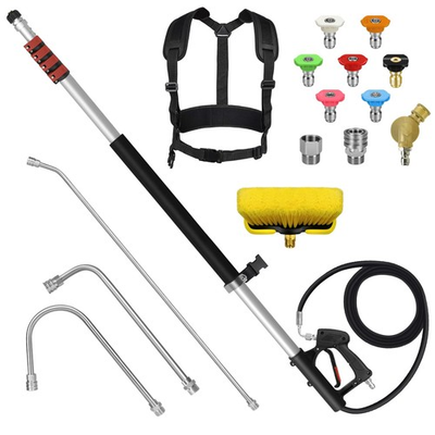#ad 24FT Telescoping Pressure Washer Wand Kit 2 Extension Poles Gutter Cleaner... $164.31