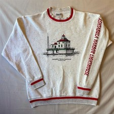 VTG 90s Oneita Ashtabula Harbor Lighthouse Ohio Sweatshirt Made in USA