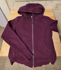 Lululemon Women's Scuba Hoodie Marvel Full Zip Fleece Thumb Holes Size 8