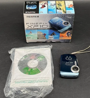 Fujifilm XP 10 Digitalkamera Unterwasserkamera Blau 5x Zoom Kompakt Vintage OVP - Bild 1 von 4