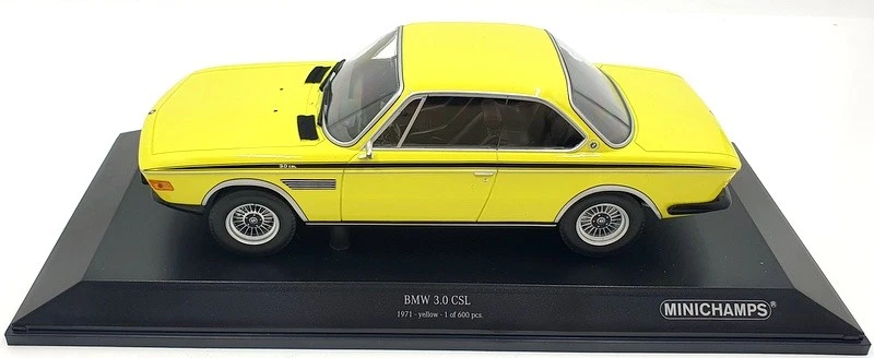 Minichamps escala 1/18 diecast 155 028130 - BMW 3.0 CSL 1971 - amarillo Foto 4 de 4