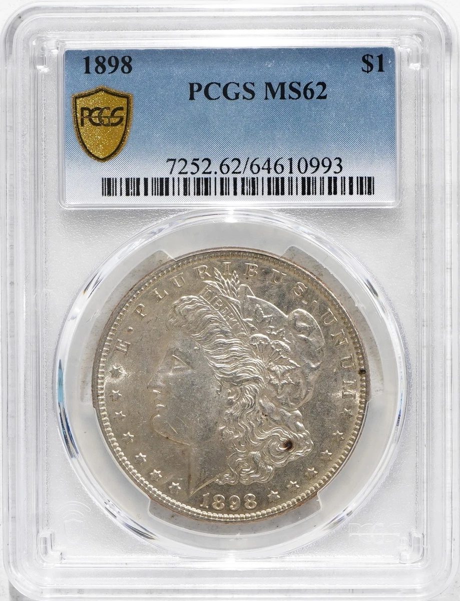 Silver MS 62 Graded 1898 Year Morgan US Dollars (1878-1921) for