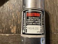Bussmann FRS-R-200 Fusetron 600 V Amp Fuse, Dual Element, Time Delay, Class RK5