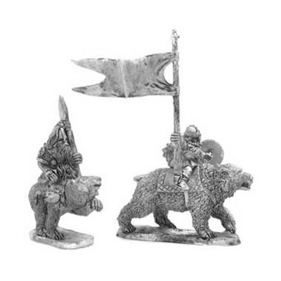 Mirliton Grenadier 28mm Bear Riders w/Spear Command Pack New