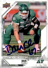 Dan Clark Signed 2019 Upper Deck CFL Football card Saskatchewan Roughriders