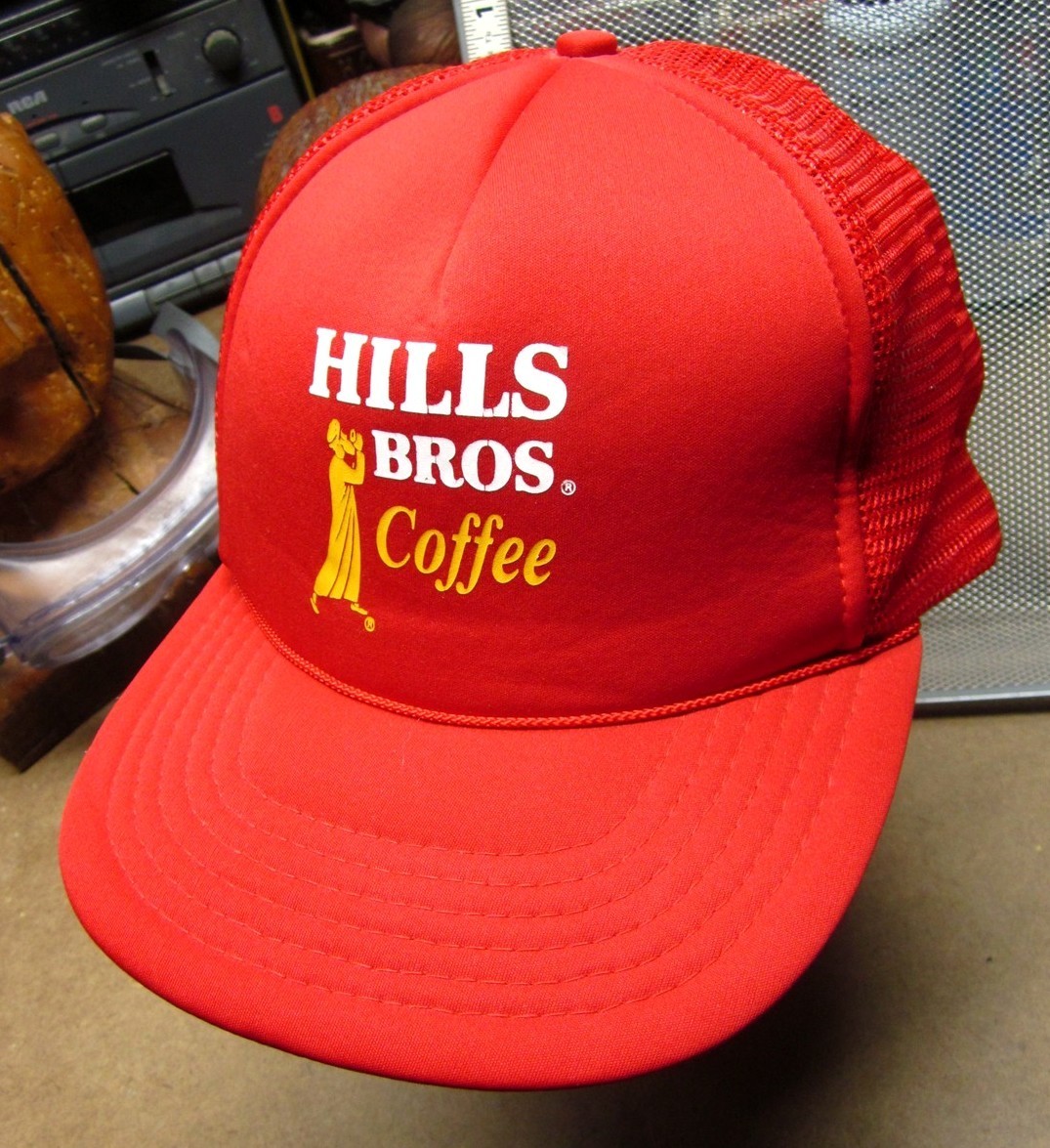 HILLS BROS COFFEE trucker cap 1970s Arabian taster logo hat San Fran