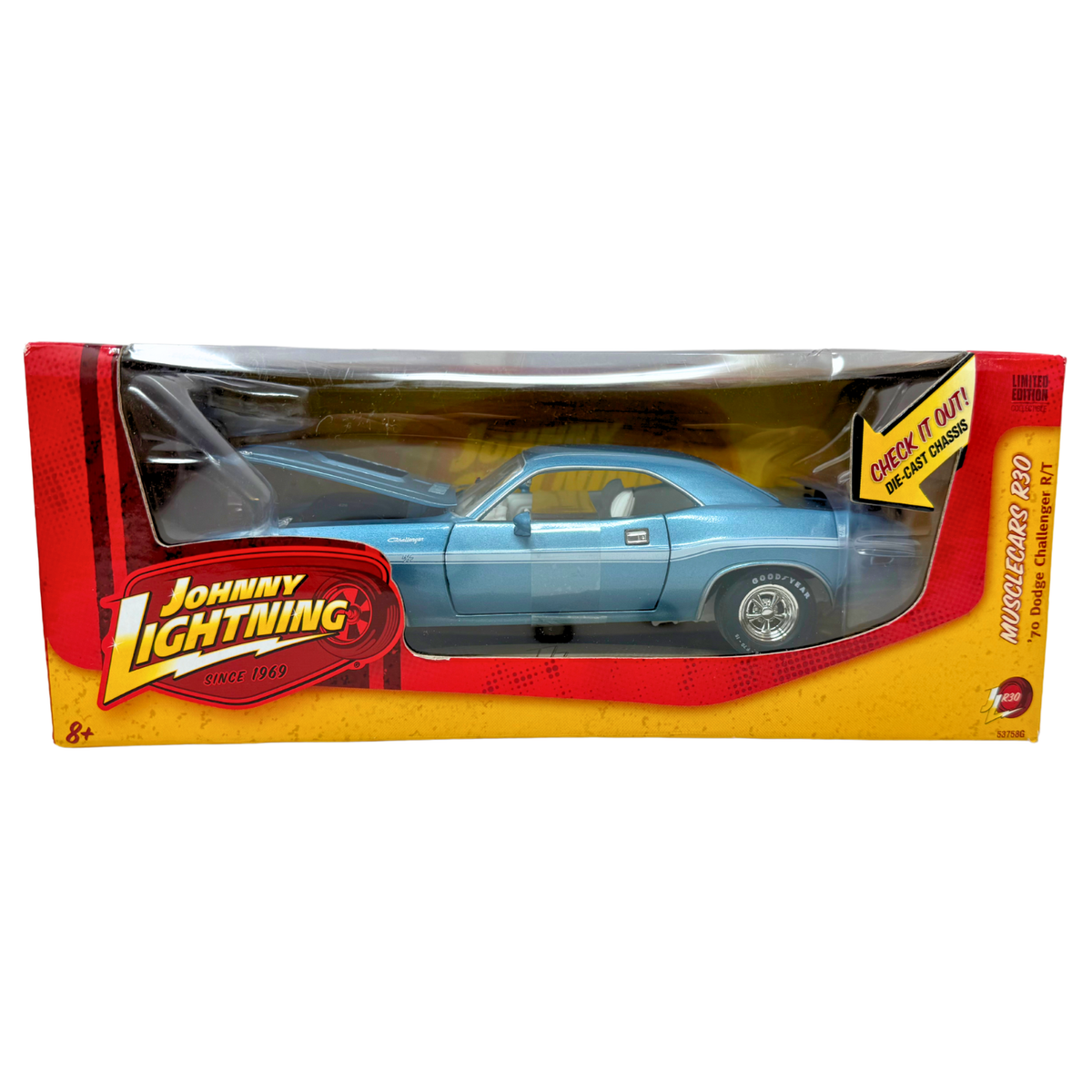 Johnny Lightning 1970 Dodge Challenger R/T 1:24 Diecast WHITE