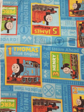 thomas train fun fabric squares 15 x 10 inch new