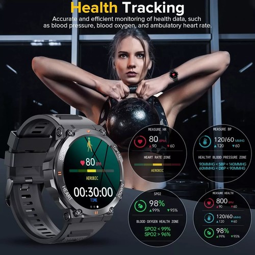 ✅Montre Connectée Homme Smartwatch Intelligente Sport 1.39 HD Étanche Android Io - Photo 10/14