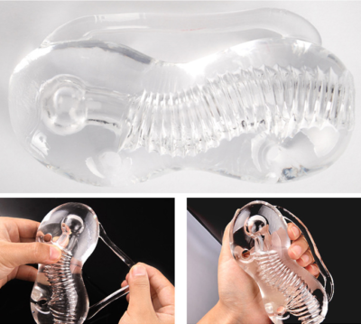 Masturbateur Poche Transparent Silicone Léger - Hypoallergénique, Pour Homme, Neuf