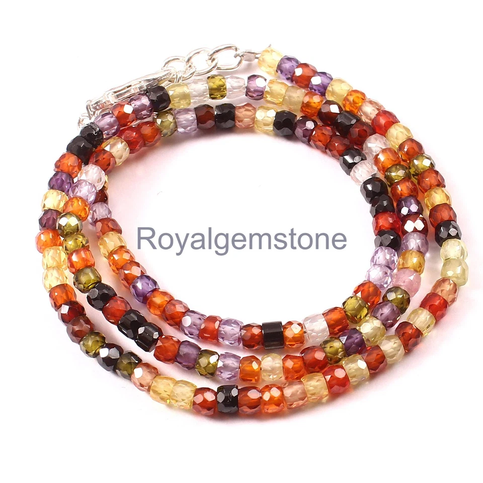 Cuentas de rondelle facetadas sombreadas circón natural color arco iris Foto 3 de 3