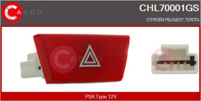 CHL70001GS CASCO Warnblinkschalter für CITROËN,PEUGEOT,TOYOTA