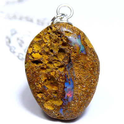 8.60 CT AUSTRALIAN BOULDER  Pendant Necklace Jewelery 925 Silver VIDEO