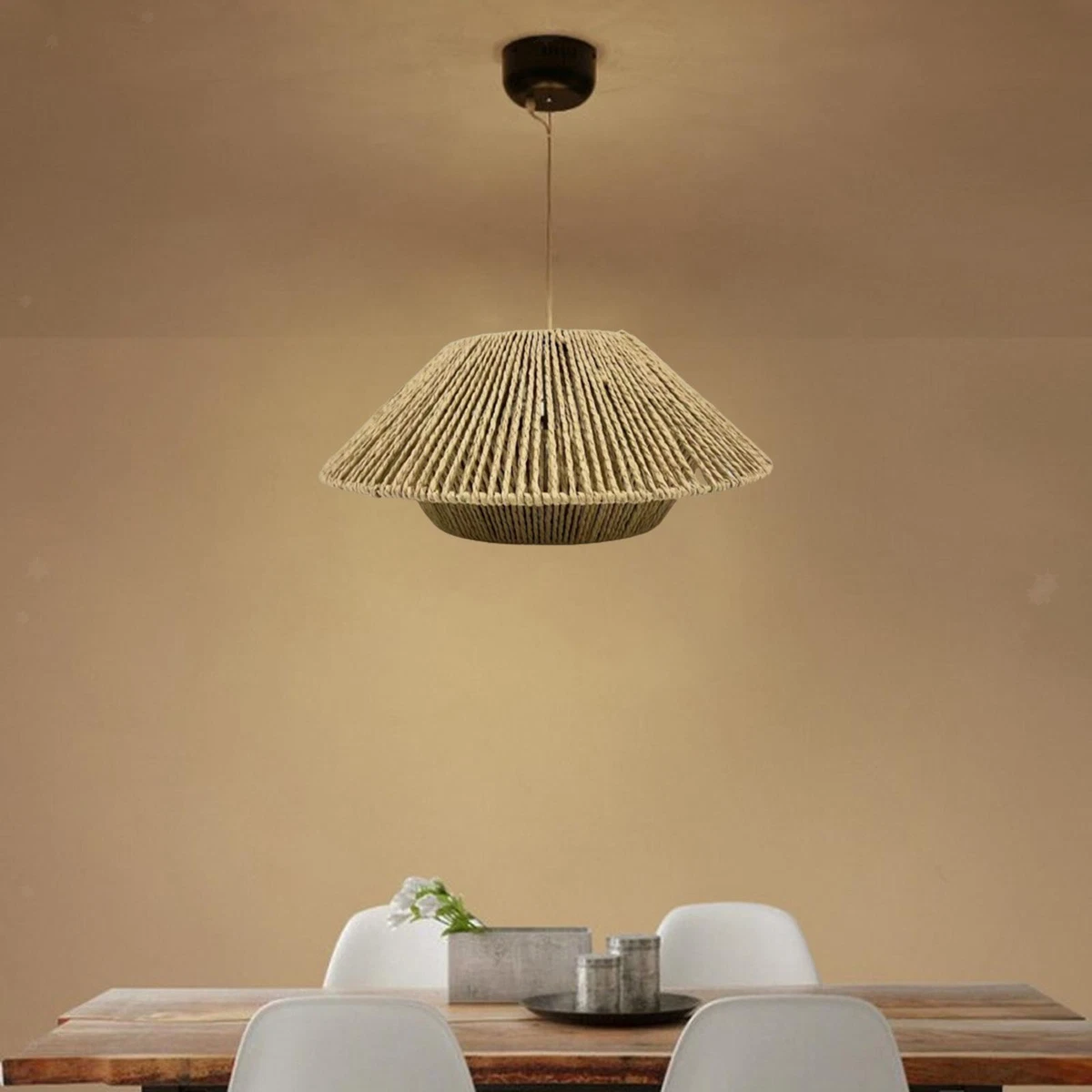 Pendant Light Cover Ceiling Light Fixture Cover Hanging Woven Rope