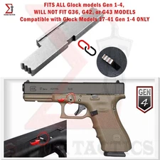 EXTENDED Slide Lock Lever For Glock Gen 1-4 G17 to G41 (No G36) Stainless Steel