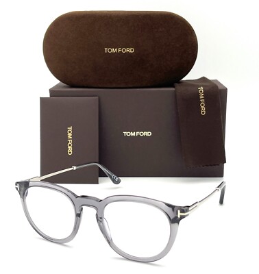 Tom Ford FT5905 020  Transparent Gray / Blue Block  49mm Eyeglasses TF5905
