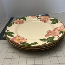 Set of 3 Franciscan Earthenware Desert Rose 10 3/4" Dinner Plates England
