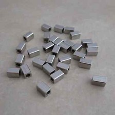 50 stainless steel 5mm x 3mm rectangle beads 304 hypoallergenic