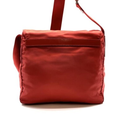 Prada B8994 Shoulder Bag Pochette Crossbody Nylon Red Zipper Logo