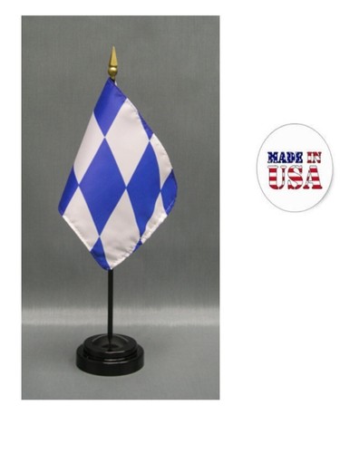 Hecho en los EE. UU.- 1 American & 1 Country Rayon 4""x6"" Bandera de escritorio de oficina y 2 soportes - Imagen 22 de 217