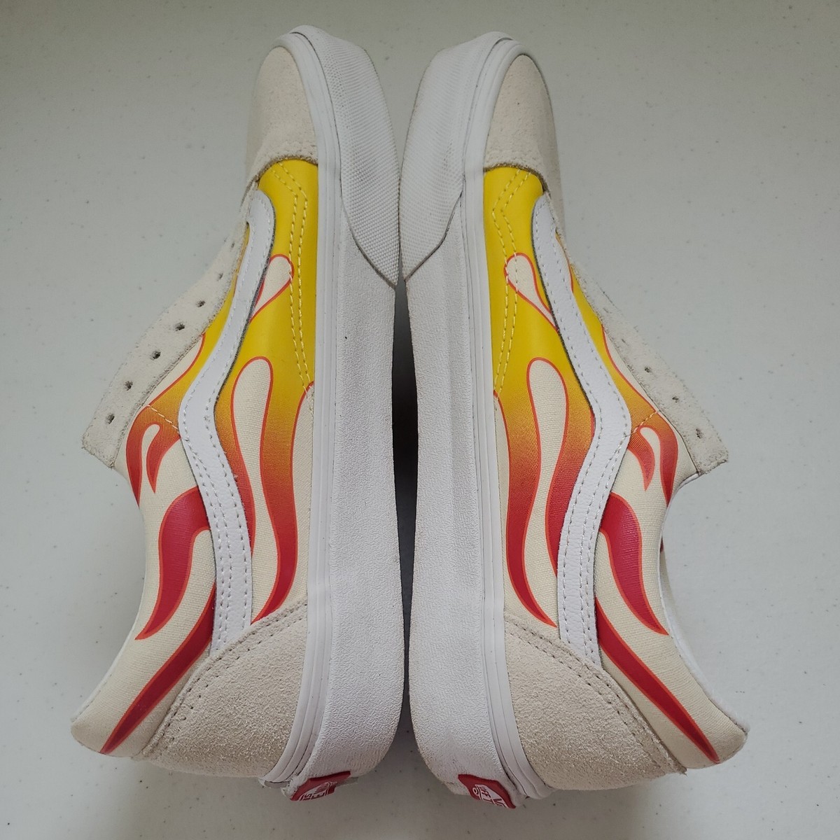 Vans Old Skool Flame White 未使用 Vans Old Skool Flame White Skate Shoes Men's Size 7 Women's