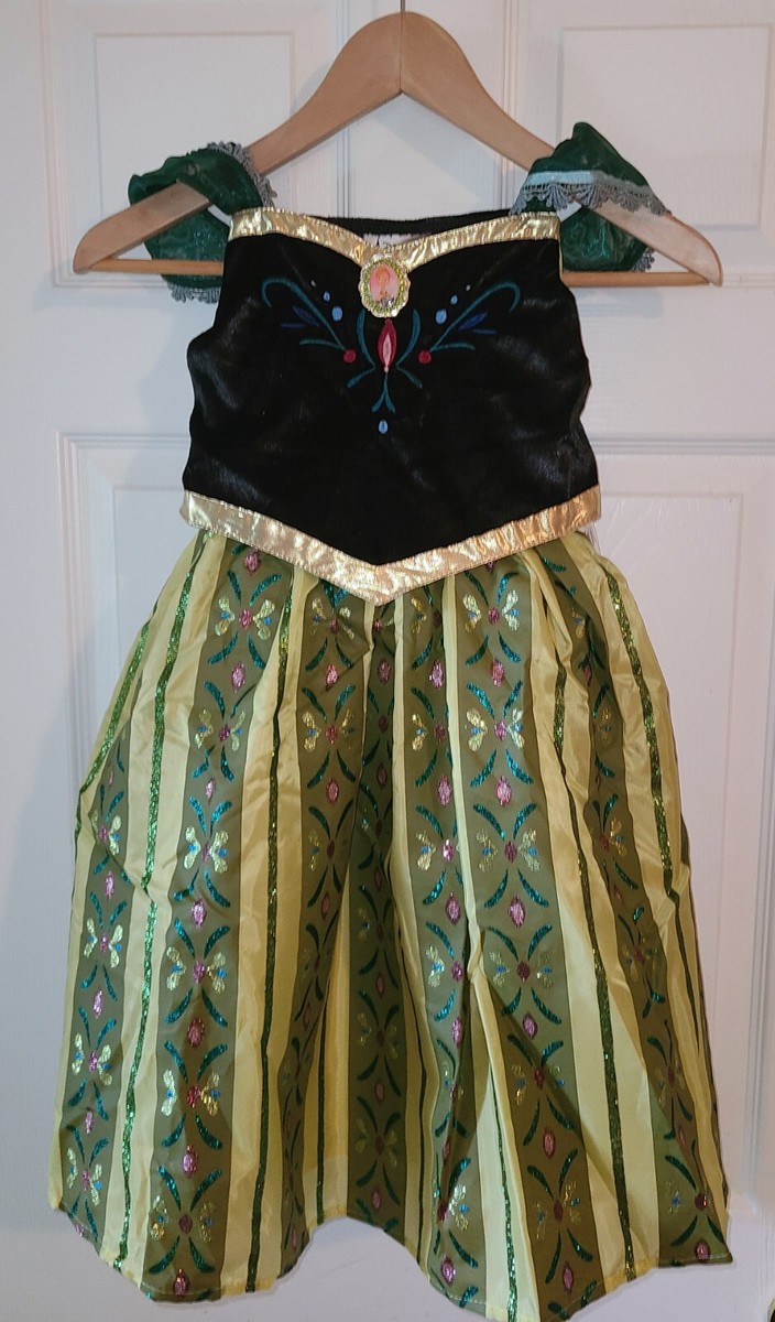 Frozen Disney Princess Anna Coronation Fancy Dress Girls Costume Party