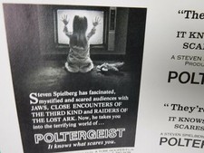 POLTERGEIST Movie Mini Ad Sheet Vintage Advertising Poster Clip Art Film Horror