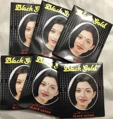 Iqra Beauty, Henna Schwarz Gold Haarfarbe 6 X 10G Kostenloser Versand Weltweit - Bild 3 von 3