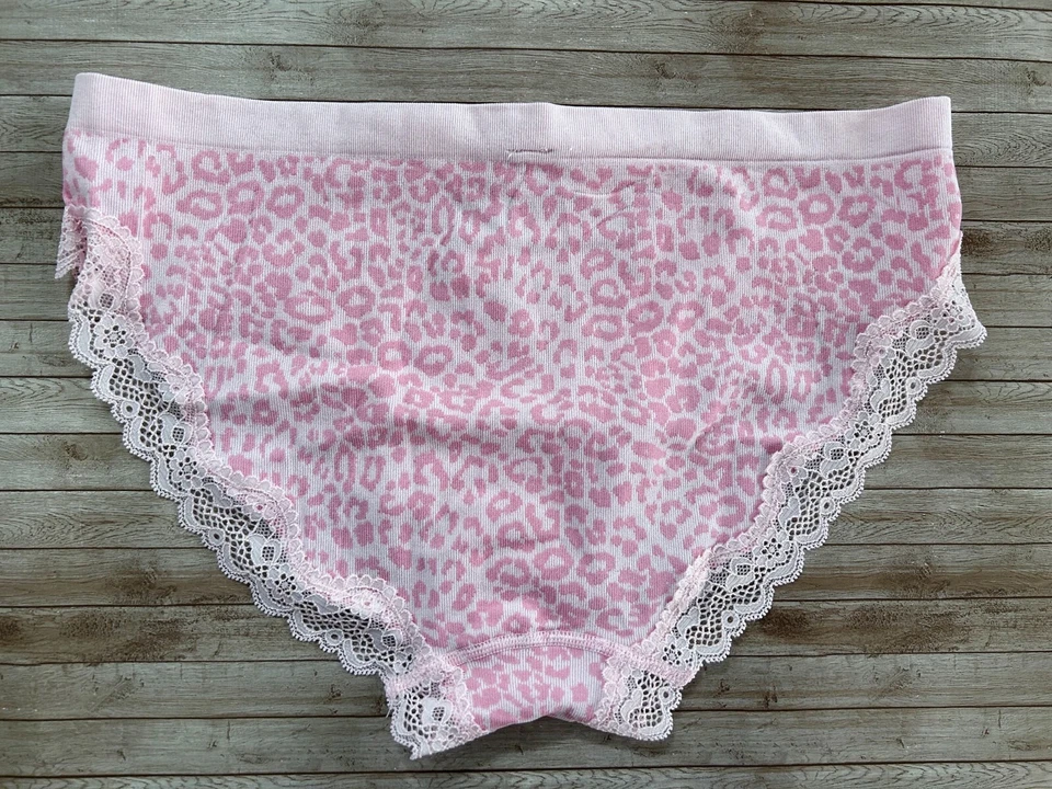 Nuevo con etiquetas Braguita de Bikini Victoria's Secret Sin Costuras Ribete de Encaje Rosa Estampado Animal L Foto 2 de 4