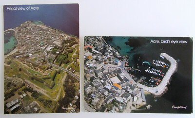 2 x ACRE ISRAEL Luftaufnahme Postkarten Aerial View Postcards Lot AK ungelaufen