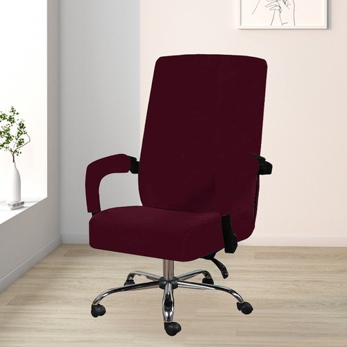 Stretch-Samt-Bürostuhlbezug Computer-Sitzschutz Mit Armlehnen ψ - Bild 8 von 37