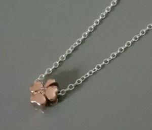 Authentic Lepos: Sterling silver Rose gold plated Shamrock pendant Necklace