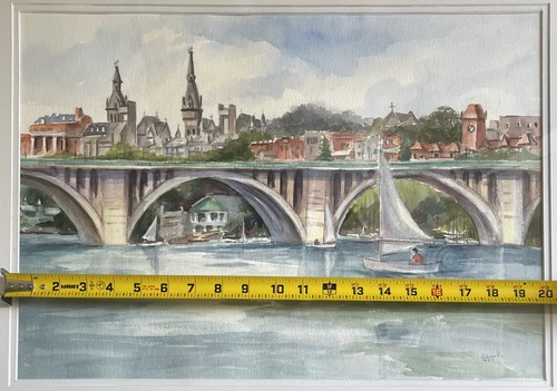 Laura Chirillo George Town art Original Watercolor Paint 20”x14” - Picture 8 of 9