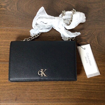 Calvin Klein Minimal Monogram Chain Strap Crossbody Purse