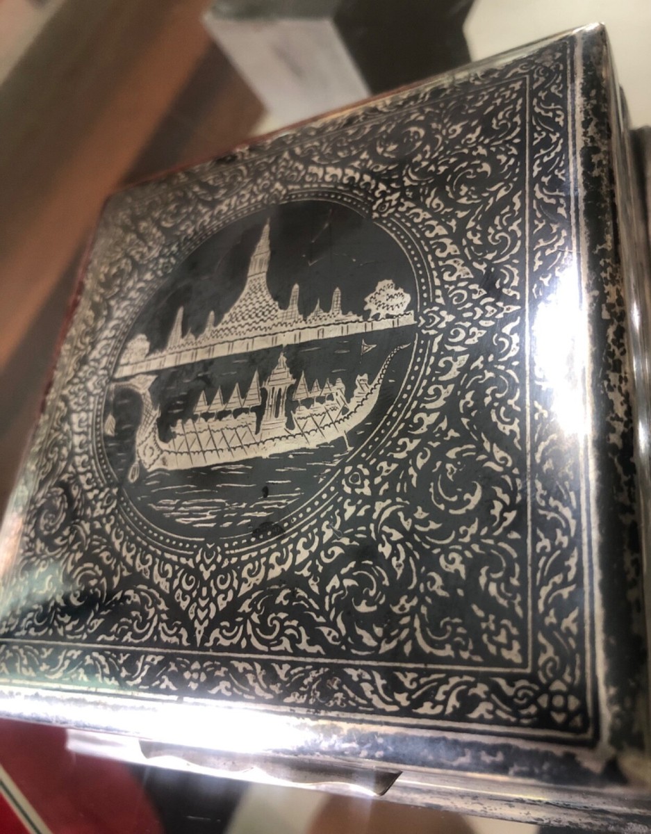 ヴィンテージ　銀製ジュエリーボックス　小物入れ　SIAM STERLING ヴィンテージ 銀製ジュエリーボックス 小物入れ SIAM STERLING