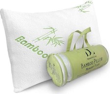 Bamboo Pillow King 20" x 36" Shredded Memory Foam for Sleeping - Ultra Soft, ...