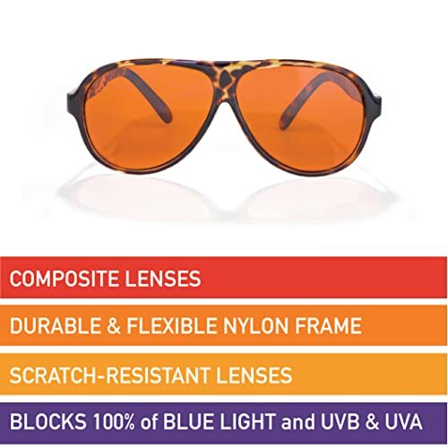 Aviator Sunglasses with Blue Light Blocking, Nylon Frames, Composite Lenses Original Aviator Tech Glasses in Demi-Tortoise – BluBlocker main image 4