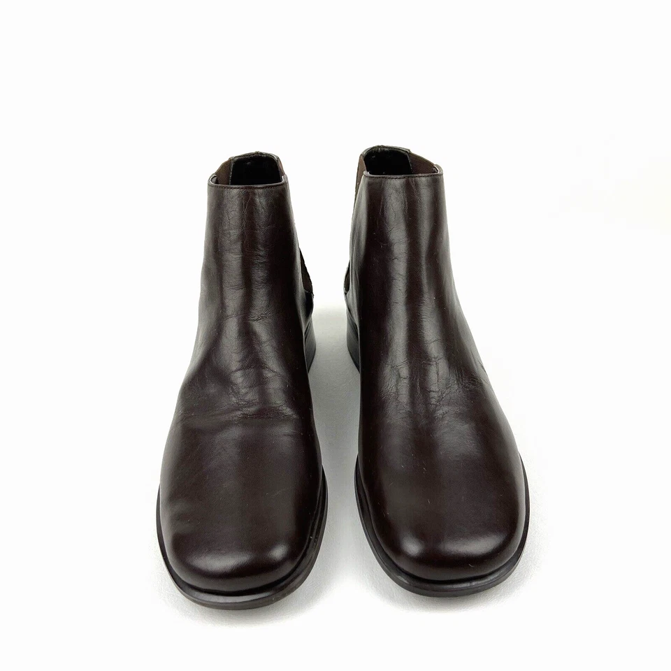 Worthington Ankle  Boots Women Size 7.5M Brown Leather Low Heal Slip On Shoes - Image 2 of 4
