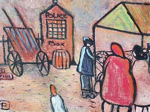 Newcastle Big Market Peter McPartlin Öl Mixed Media an Bord 2009 - Bild 1 von 10