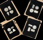 (4) Assorted Design 1 Gram .999 Silver Pieces In A Velvet Keepsake Pouch