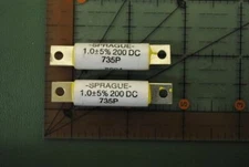 SPRAGUE AXIAL POLYPROPYLENE AUDIO Capacitor 1uf 200v 5% 735P105X5200 2 pcs