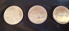 3 Sammler Münzen / Medaillen: SHELL - Weltberühmte Sportwagen.