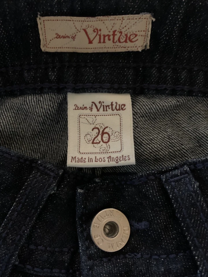 Denim of Virtue Quest Dignity Palazzo Damas Dk. Jeans azules talla 26-34” entrepierna Foto 3 de 4
