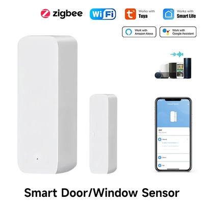 LOT Tuya WiFi/Zigbee Door Sensor Window Sensor Smart Home Wireless Door Detector